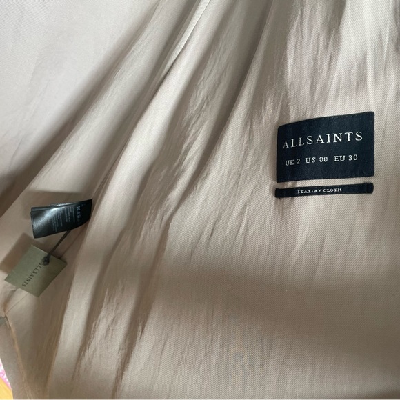 ALL SAINTS CITY MONUMENT COAT in SMOKE PINK - Picture 5 of 7